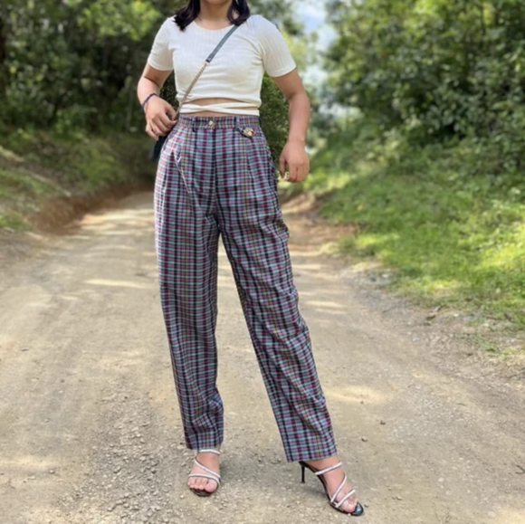 Checker Print Pants